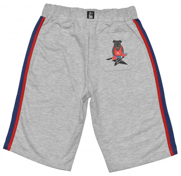 Max Buddies kurze Vito -Jungen Poly Baumwollgrau Größe 140