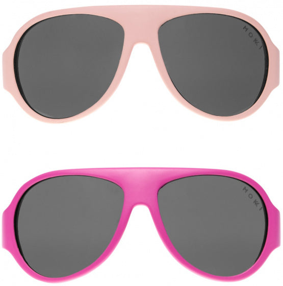 Mokki Klicken Sie auf die Sonnenbrille für Kinder 2-5 Jahre rosa 2 Stück