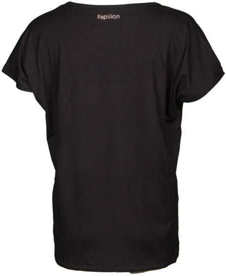 Papillon losen Fit Sportshirt Round Hals Damen Schwarz Größe M