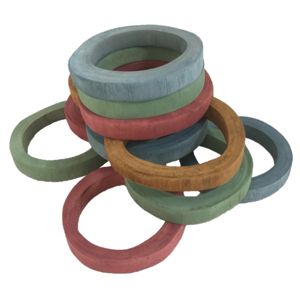 Papoose Toys Papoose Toys Earth Wood Rings 12pc