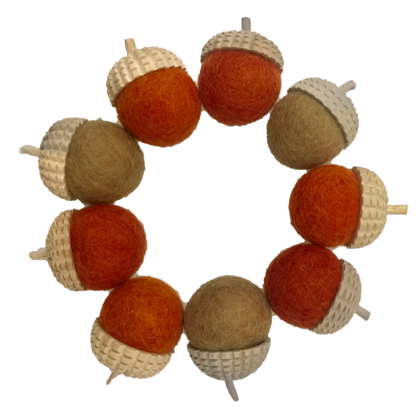 Papoose -Spielzeug Papoose -Spielzeug natürliche Eicheln 9PC