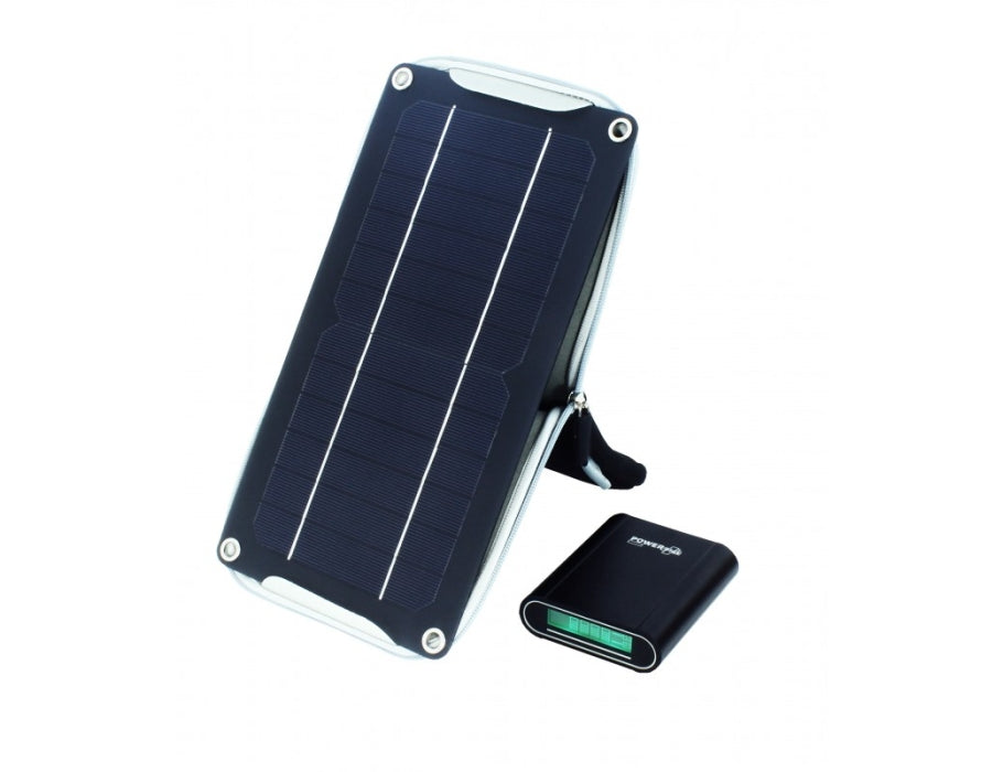 PowerPlus Solarladegerät mit Batterie -Krokodil