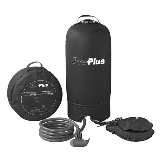 Proplus Campingdusche mit Fußpumpe 11 Liter schwarz