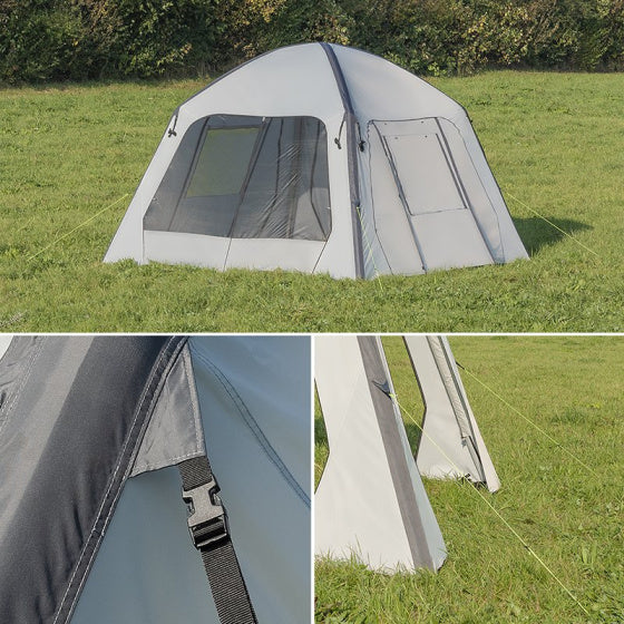 Prophlus Partytent aufblasbar 365 x 365 cm hellgrau