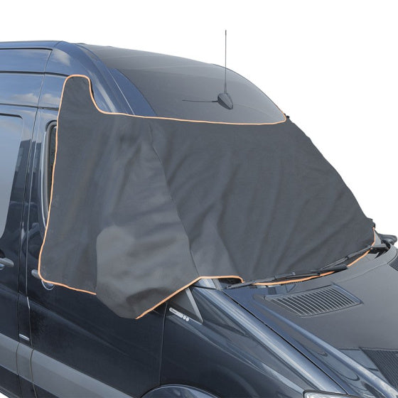 Prophlus -Fensterabdeckung 345 x 105 cm mit Magneten grau schwarz