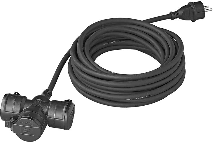 Proplus-Verlängerungskabel schuko 3-fach 20 Meter 3x1,5 mm² Schwarz