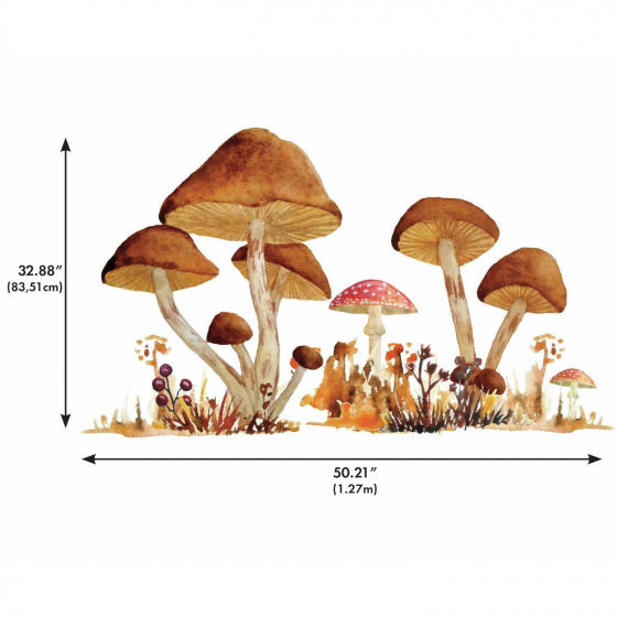 Mitbewohner Wandaufkleber Pilz Junior 83,51 x 127 cm Braun