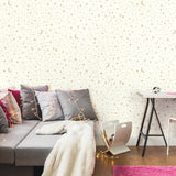Mitbewohner selbstadhäsive Tapete Twinkle Sterne 52 x 500 cm Weiß Gold