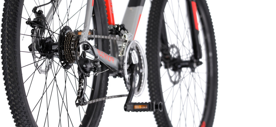 Rucanor Lux 27,5 Zoll 46 cm Männer 21V mechanische Scheibenbremse Silber Rot
