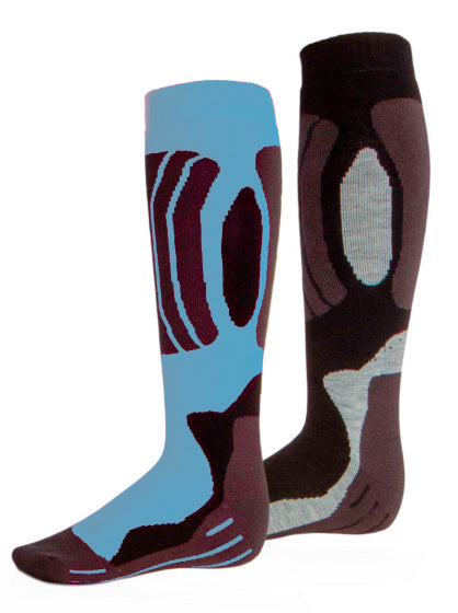 Rucanor Svindal Ski Socken 2-Pack Unisex Black Hell Blue Größe 35-38