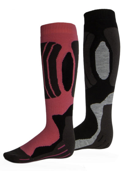 Rucanor Svindal Ski Socken 2-Pack Unisex Black Pink Größe 39-42