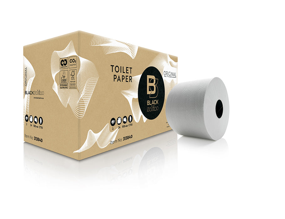 Papier toilettes Satine Boîte noire satino 24 rouleaux à partir de 100m