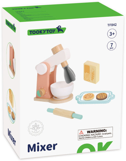Toky Toy Holzküchenmixer mit Accessoires 7-piefe