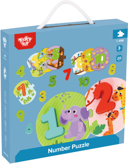 Toky Toy Number Puzzle Bildung Holzspielzeug 20-piefe