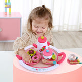 Toky Toy Hölzer Tee Kraft weiß rosa 19-Stück