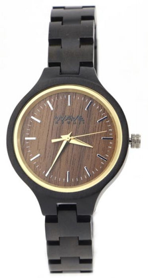 Wave Hawaii Watch Citizen Miyota Damen 3,5 cm Holz braun schwarz