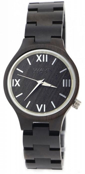 Wave Hawaii Watch Citizen Miyota Damen 3,5 cm Holz schwarz