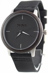 Wave Hawaii Watch Citizen Miyota Damen 4 cm Holz Leder schwarz