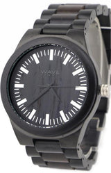 Wave Hawaii Watch Citizen Miyota Männer 4,5 cm Holzstahl schwarz schwarz