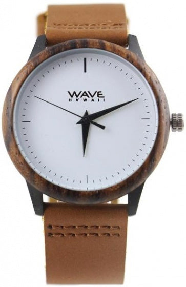 Wave Hawaii beobachten Zebra Damen 4 cm Holzleder braun