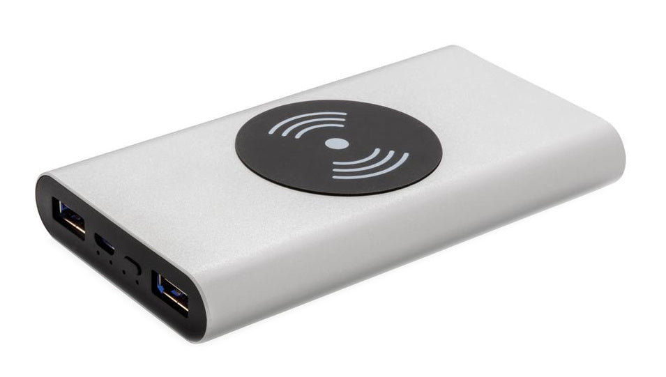 XD Collection Powerbank Wireless 10.000 mAh 12,5 cm Alu Silber