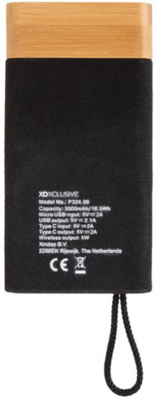 XD XCLUSIVE Powerbank Bambus x 5000 mah Bambus schwarz natürlich