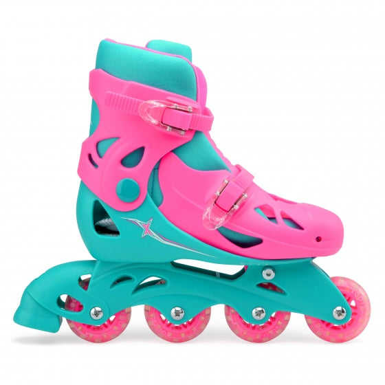 Xotze Inline Skates Hardboot Pink Turquoise Größe 32-35