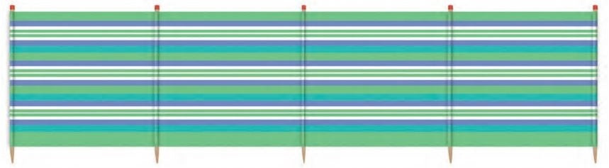 Yello Windschutzscheibe 10 Pfosten 120 x 610 cm grünblau
